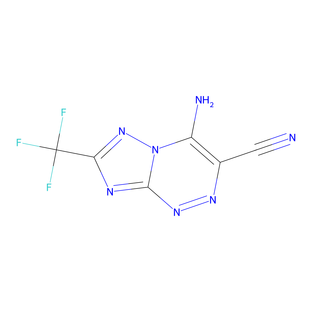 4-Amino-7-(trifluoromethyl)-[1,2,4]triazolo[5,1-c][1,2,4]triazine-3-carbonitrile molecular structure, CAS 198953-65-0