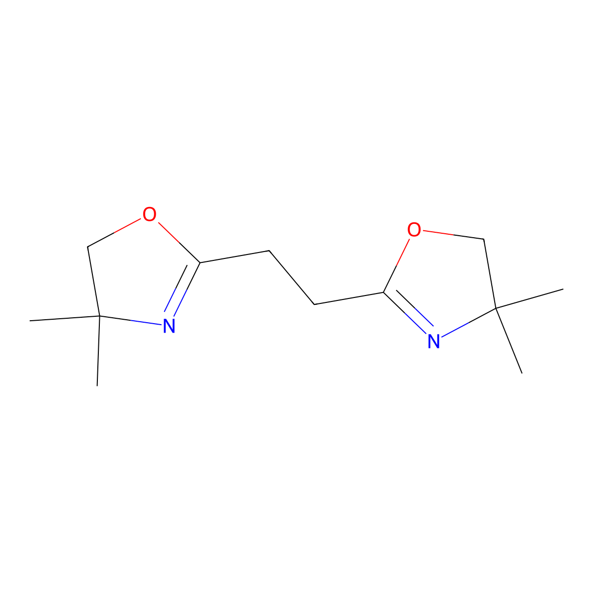 1,2-Bis(4,4-dimethyl-2-oxazolin-2-yl)ethane molecular structure, CAS 19896-18-5