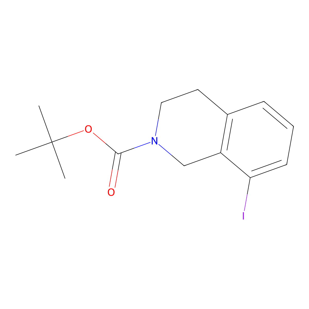 tert-butyl 8-iodo-3,4-dihydroisoquinoline-2(1H)-carboxylate molecular structure, CAS 1989622-58-3