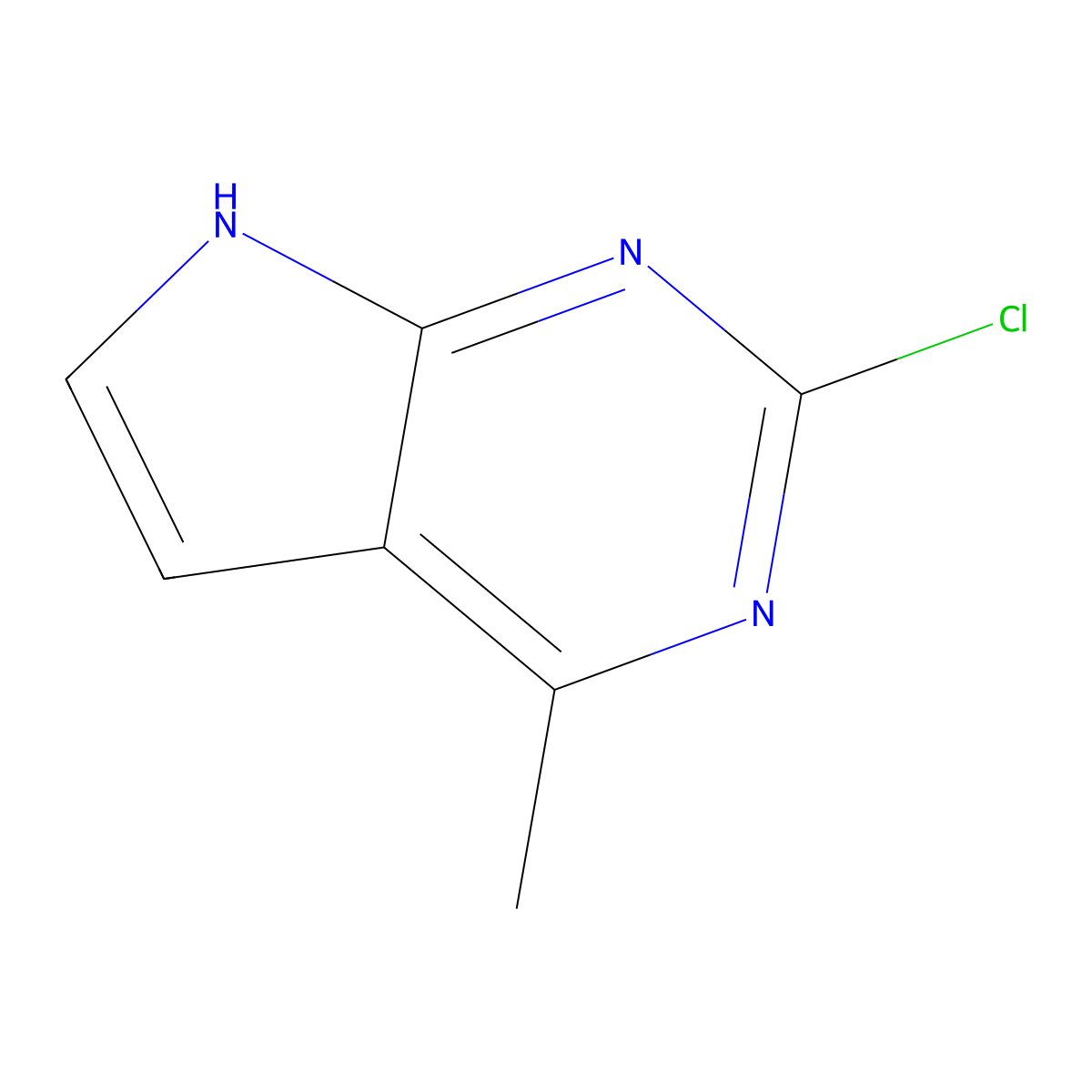2-chloro-4-methyl-7H-pyrrolo[2,3-d]pyrimidine molecular structure, CAS 1989623-62-2
