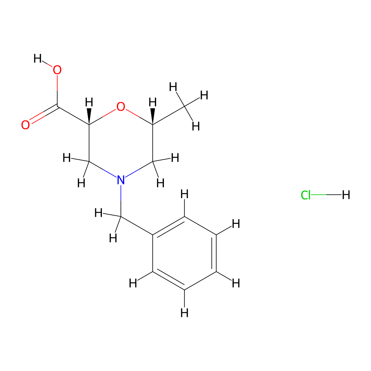(2R,6R)-4-benzyl-6-methylmorpholine-2-carboxylic acid hydrochloride molecular structure, CAS 1989638-07-4