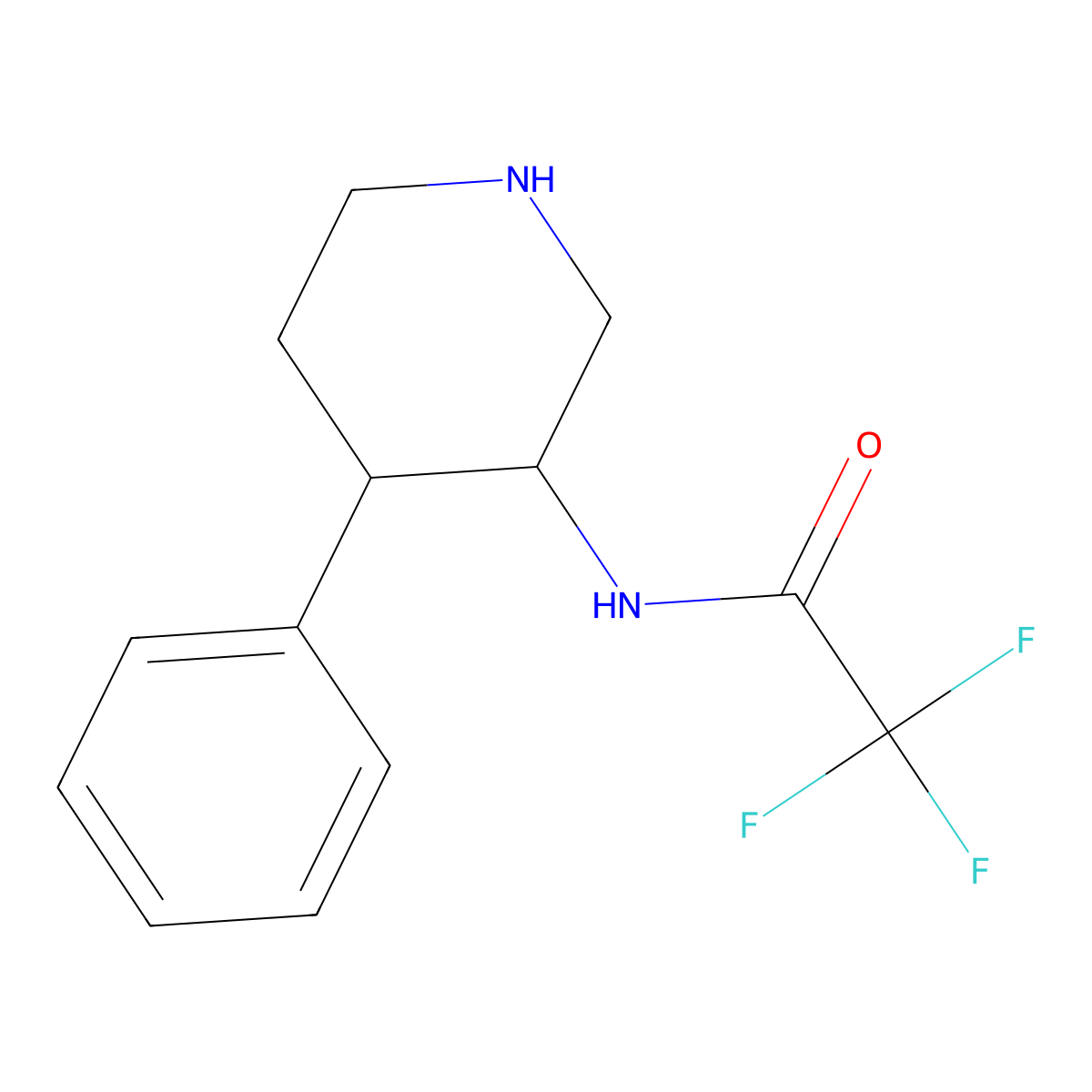 Rac-2,2,2-trifluoro-n-[(3r,4s)-4-phenylpiperidin-3-yl]acetamide molecular structure, CAS 1989638-09-6