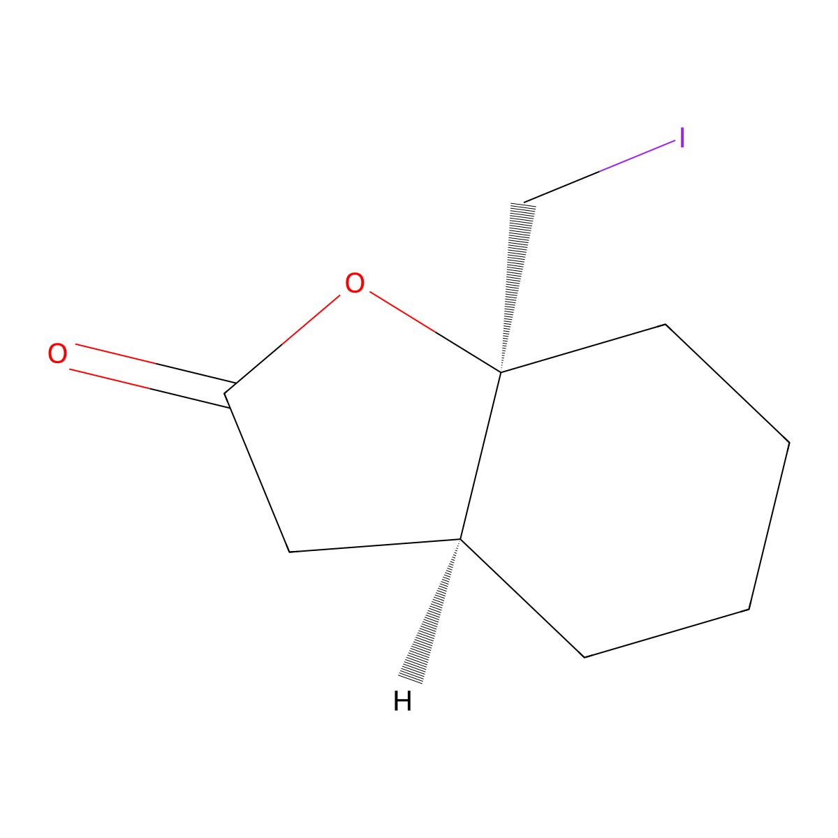 rac-(3aR,7aR)-7a-(iodomethyl)-octahydro-1-benzofuran-2-one, cis molecular structure, CAS 1989638-12-1