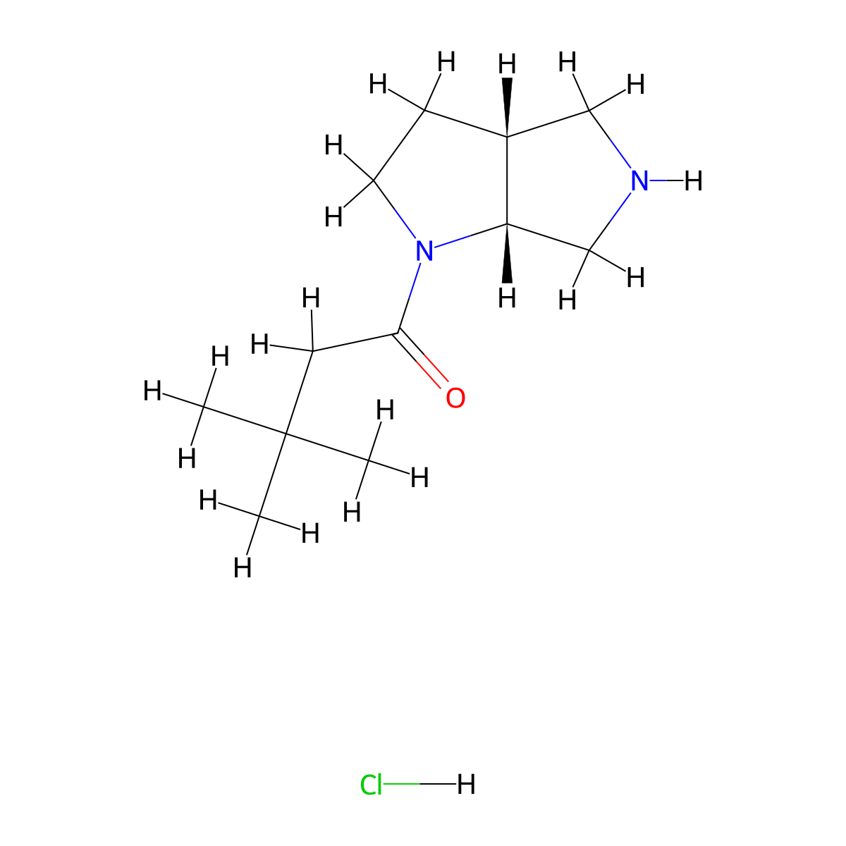 rac-1-[(3aR,6aR)-octahydropyrrolo[2,3-c]pyrrol-1-yl]-3,3-dimethylbutan-1-one hydrochloride molecular structure, CAS 1989638-14-3