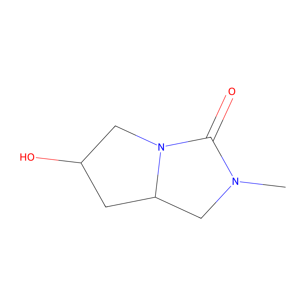 (6R,7aS)-6-hydroxy-2-methyl-hexahydro-1H-pyrrolo[1,2-c]imidazolidin-3-one molecular structure, CAS 1989638-21-2