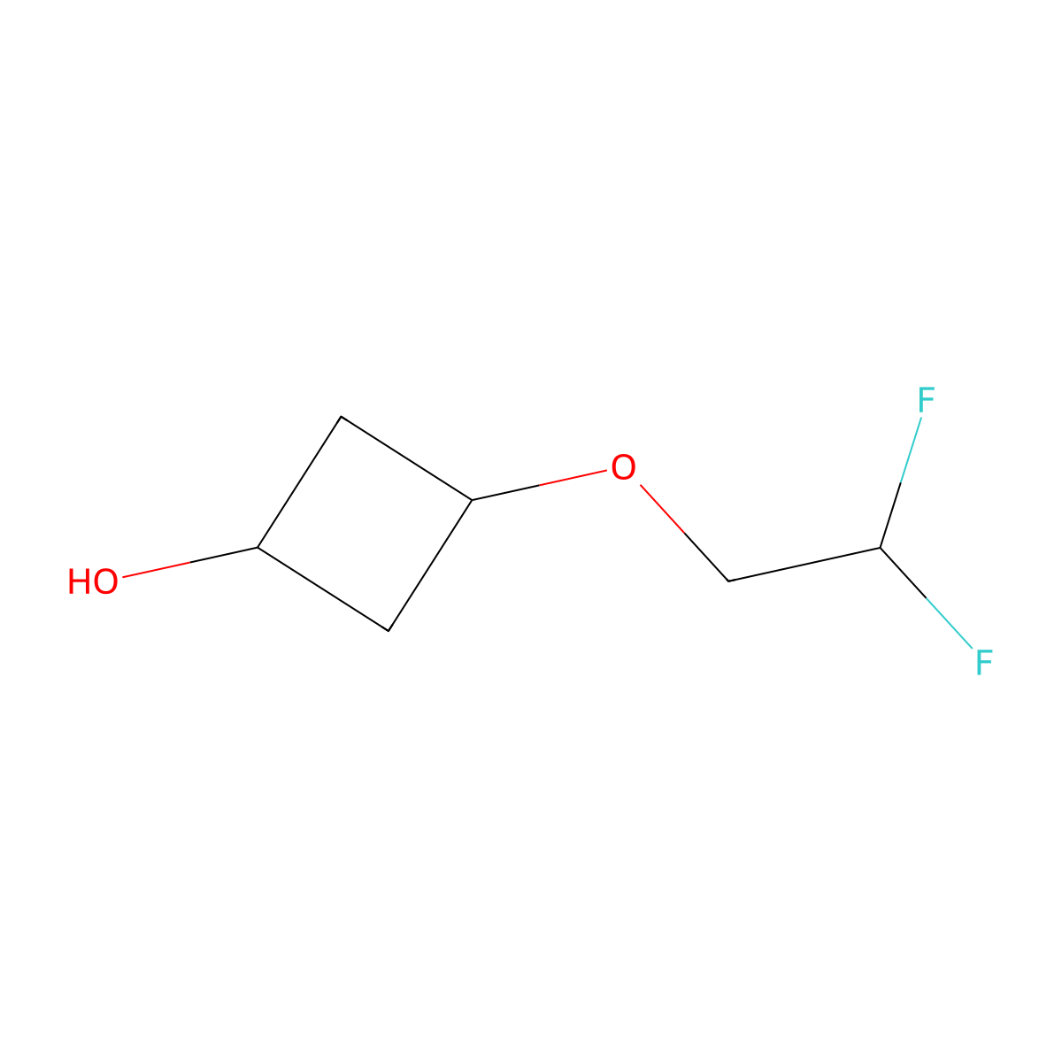 3-(2,2-Difluoroethoxy)cyclobutan-1-ol molecular structure, CAS 1989638-27-8