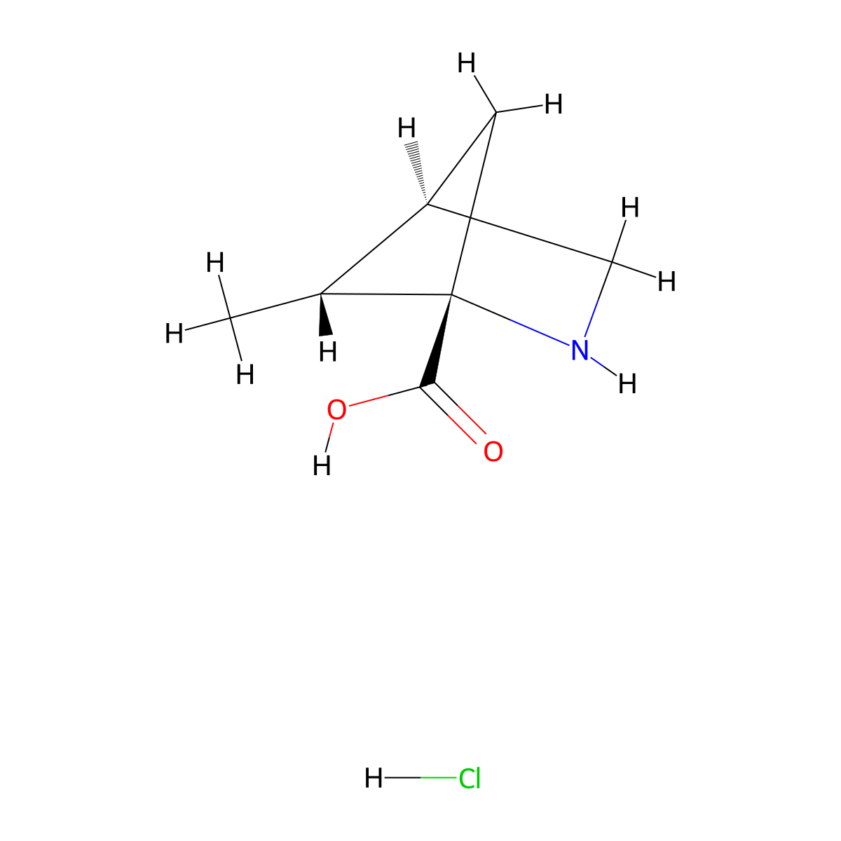 Rac-(1R,4S,5S)-5-methyl-2-azabicyclo[2.1.1]hexane-1-carboxylic acid hydrochloride molecular structure, CAS 1989638-29-0