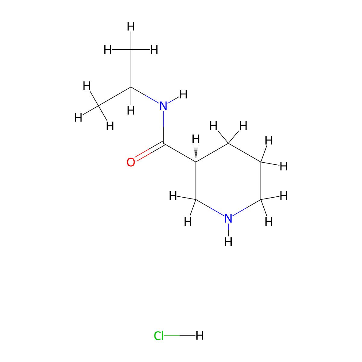 (3S)-N-(propan-2-yl)piperidine-3-carboxamide hydrochloride molecular structure, CAS 1989638-37-0