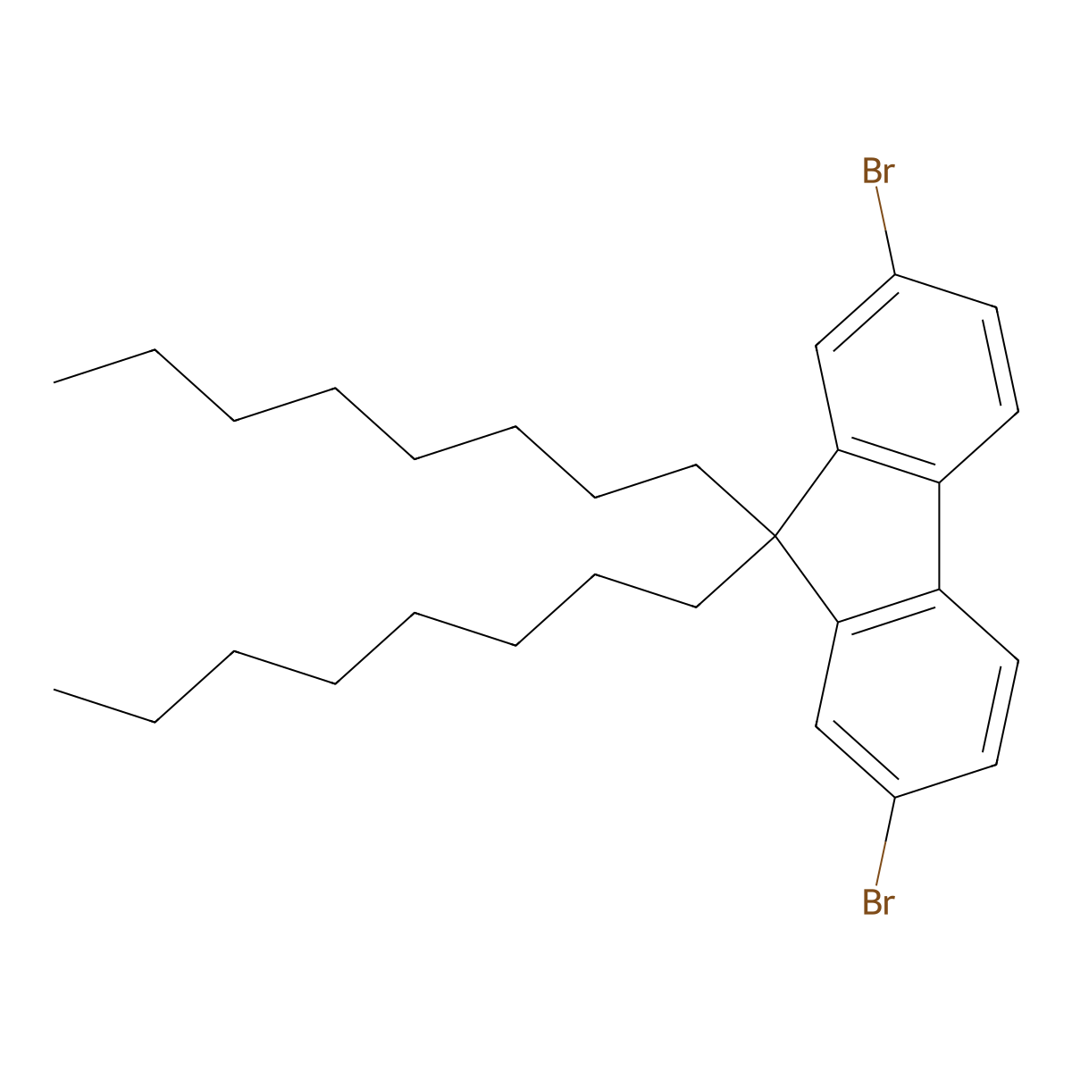 2,7-Dibromo-9,9-di-n-octylfluorene molecular structure, CAS 198964-46-4