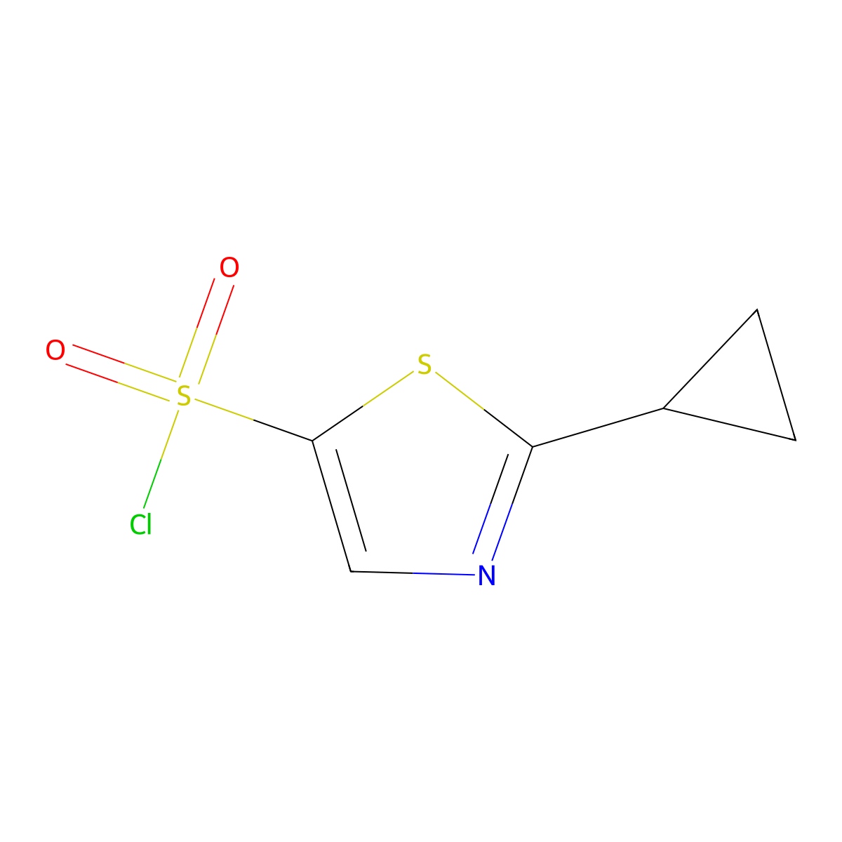 2-Cyclopropyl-1,3-thiazole-5-sulfonyl chloride molecular structure, CAS 1989659-05-3