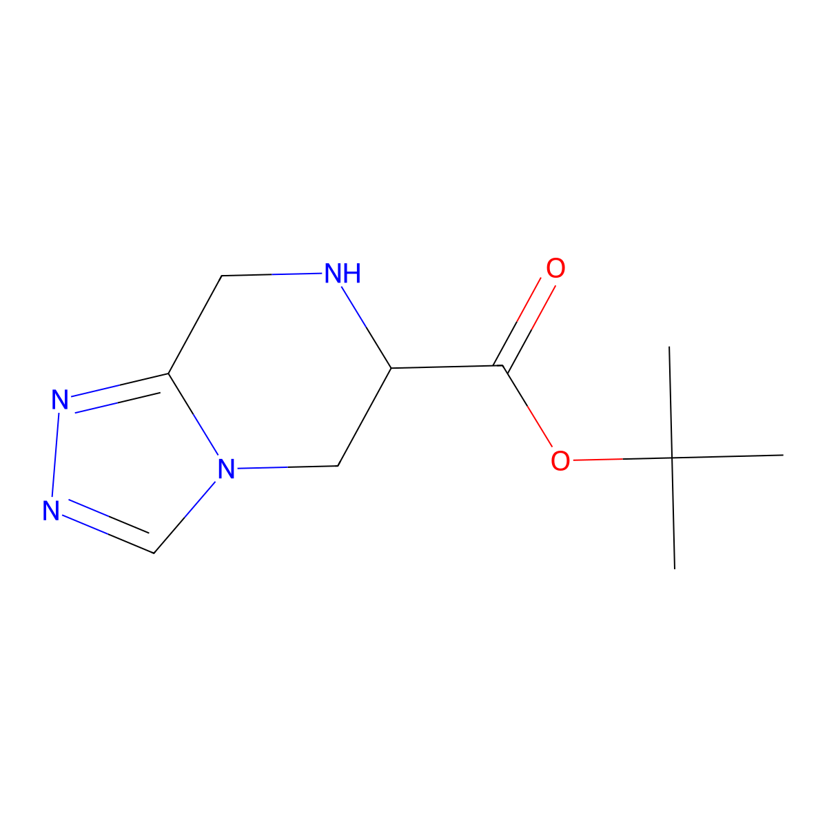 tert-butyl 5H,6H,7H,8H-(1,2,4)triazolo(4,3-a)pyrazine-6-carboxylate molecular structure, CAS 1989659-06-4