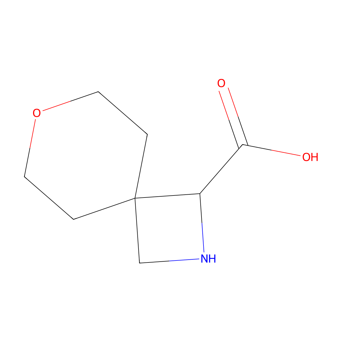 7-Oxa-2-azaspiro[3.5]nonane-1-carboxylic acid molecular structure, CAS 1989659-11-1
