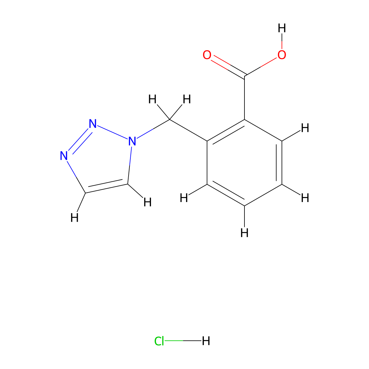 2-((1H-1,2,3-triazol-1-yl)methyl)benzoic acid hydrochloride molecular structure, CAS 1989659-13-3
