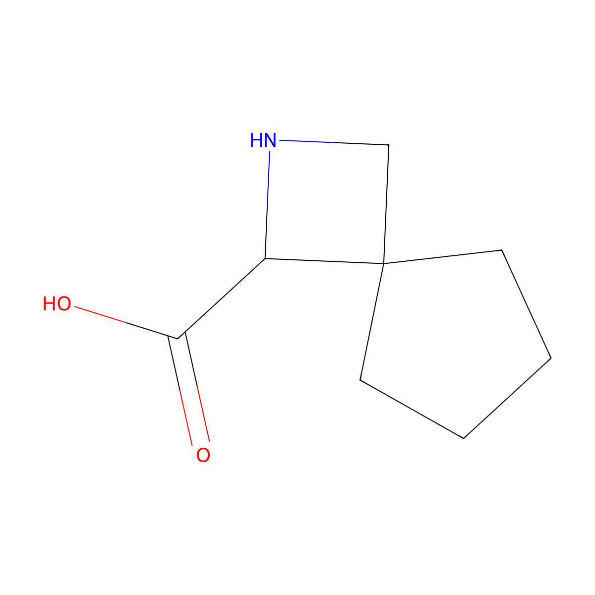 2-Azaspiro[3.4]octane-1-carboxylic acid molecular structure, CAS 1989659-15-5