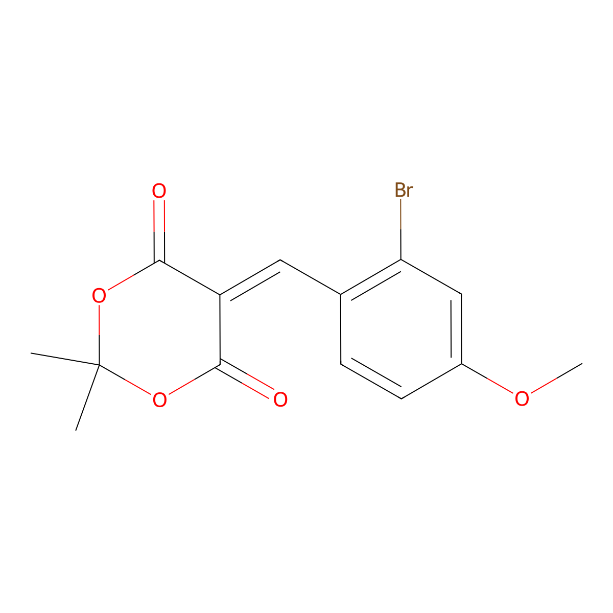 5-[(2-Bromo-4-methoxyphenyl)methylidene]-2,2-dimethyl-1,3-dioxane-4,6-dione molecular structure, CAS 1989659-18-8