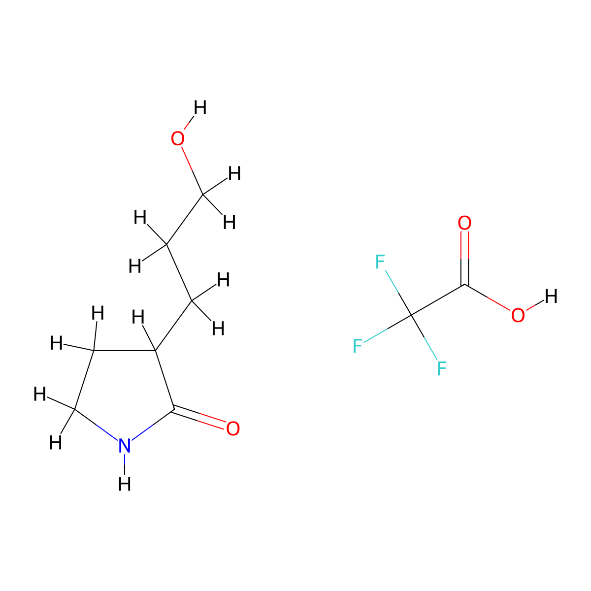 3-(3-Hydroxypropyl)pyrrolidin-2-one; trifluoroacetic acid molecular structure, CAS 1989659-20-2