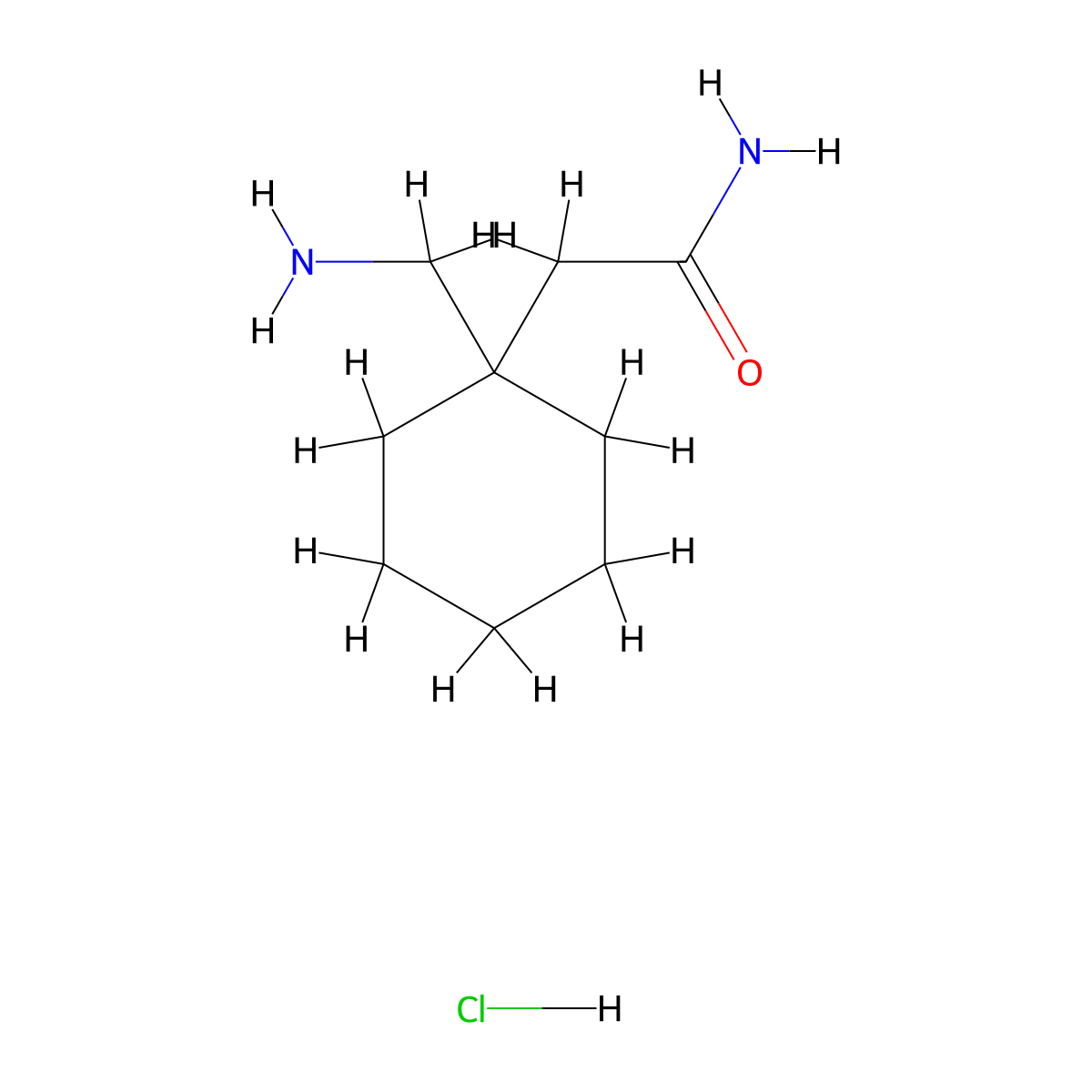 2-[1-(Aminomethyl)cyclohexyl]acetamide hydrochloride molecular structure, CAS 1989659-23-5