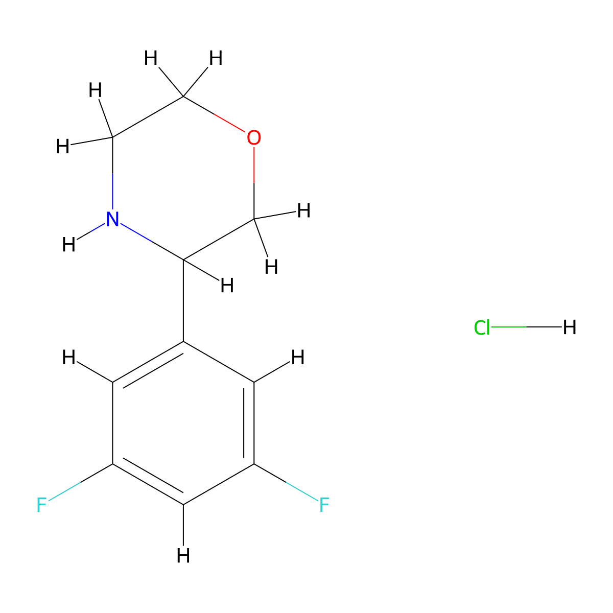 3-(3,5-Difluorophenyl)morpholine hydrochloride molecular structure, CAS 1989659-28-0