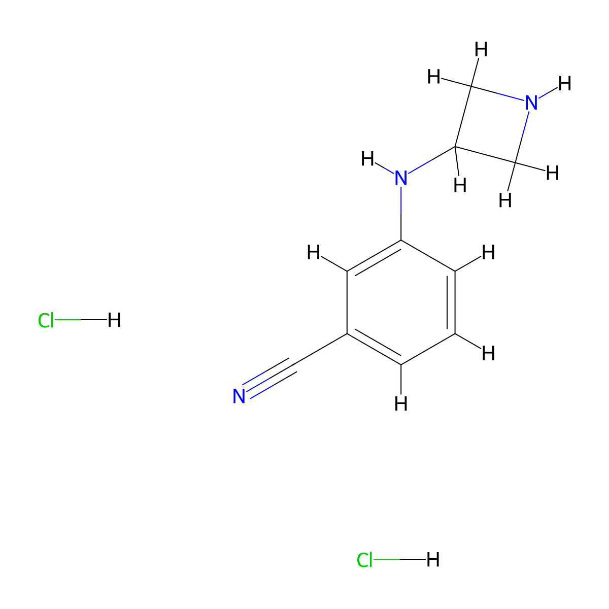 3-((Azetidin-3-yl)amino)benzonitrile dihydrochloride molecular structure, CAS 1989659-31-5