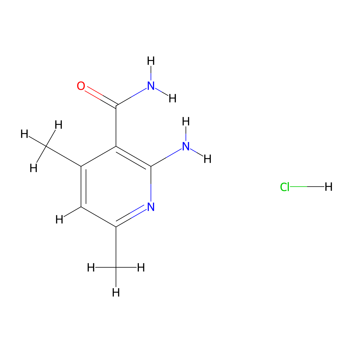 2-Amino-4,6-dimethylpyridine-3-carboxamide hydrochloride molecular structure, CAS 1989659-32-6