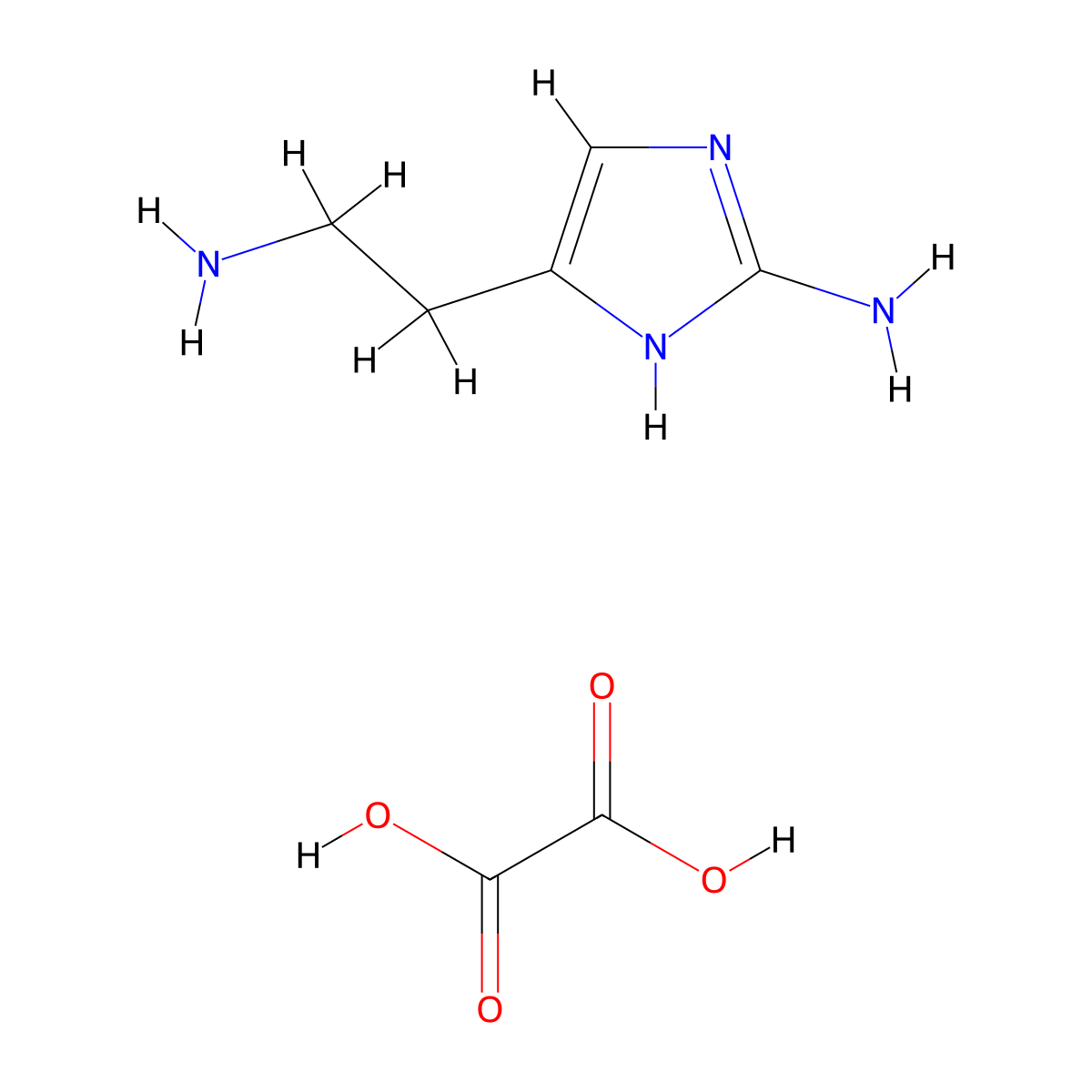 5-(2-aminoethyl)-1H-imidazol-2-amine oxalate molecular structure, CAS 1989659-34-8