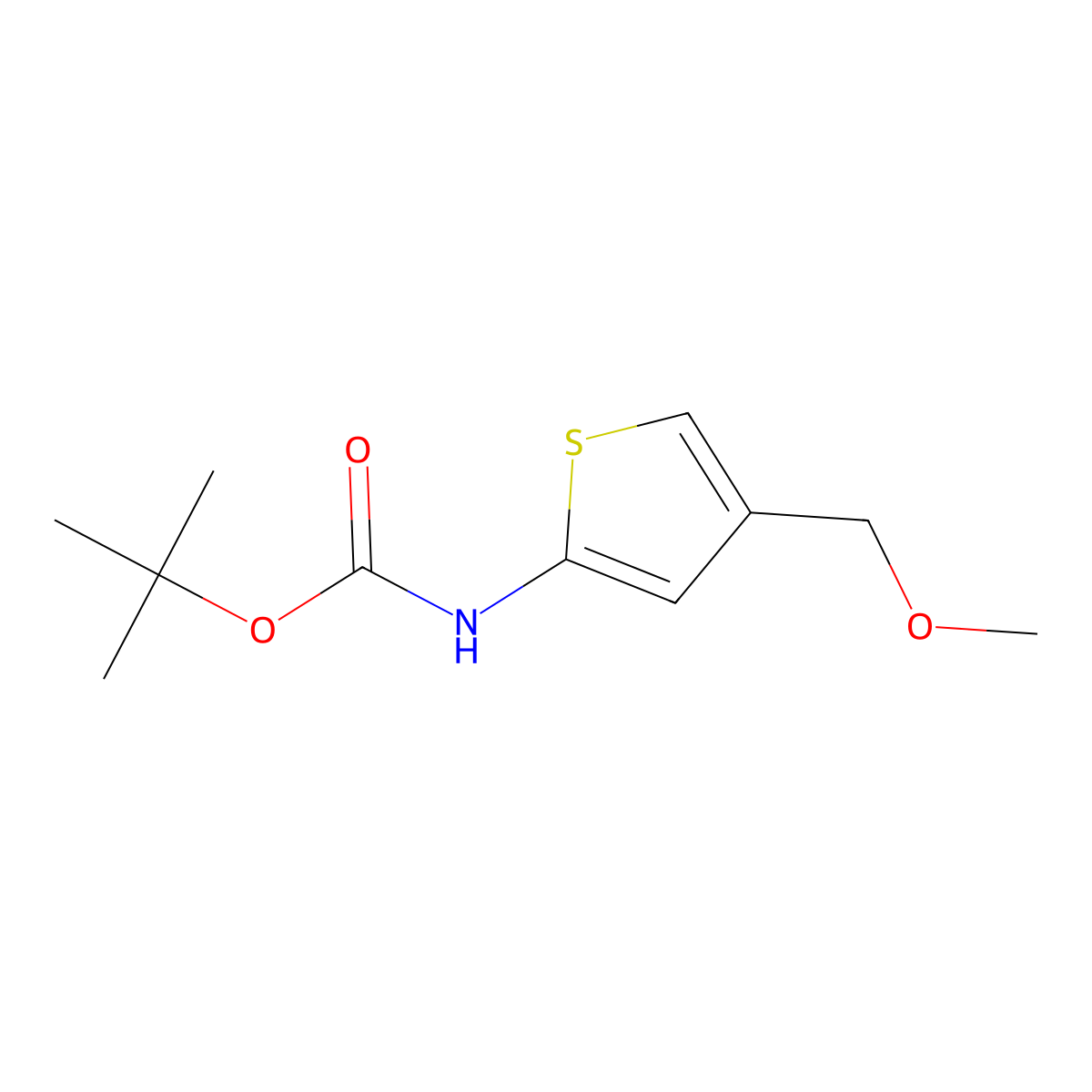 tert-butyl N-[4-(methoxymethyl)thiophen-2-yl]carbamate molecular structure, CAS 1989659-38-2