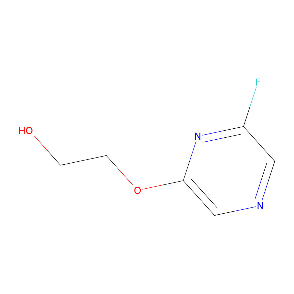 2-[(6-Fluoropyrazin-2-yl)oxy]ethan-1-ol molecular structure, CAS 1989659-45-1