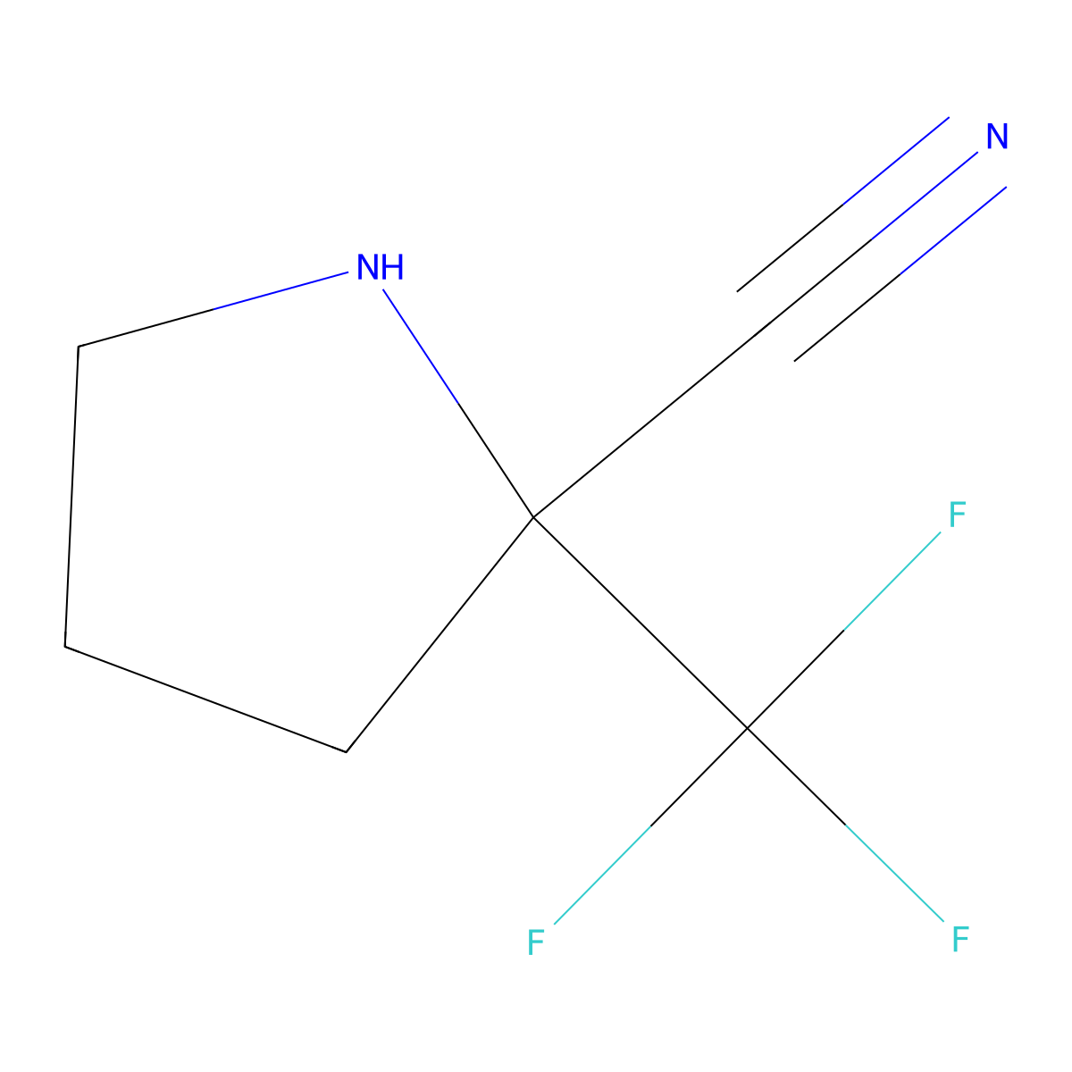 2-(Trifluoromethyl)pyrrolidine-2-carbonitrile molecular structure, CAS 1989659-46-2
