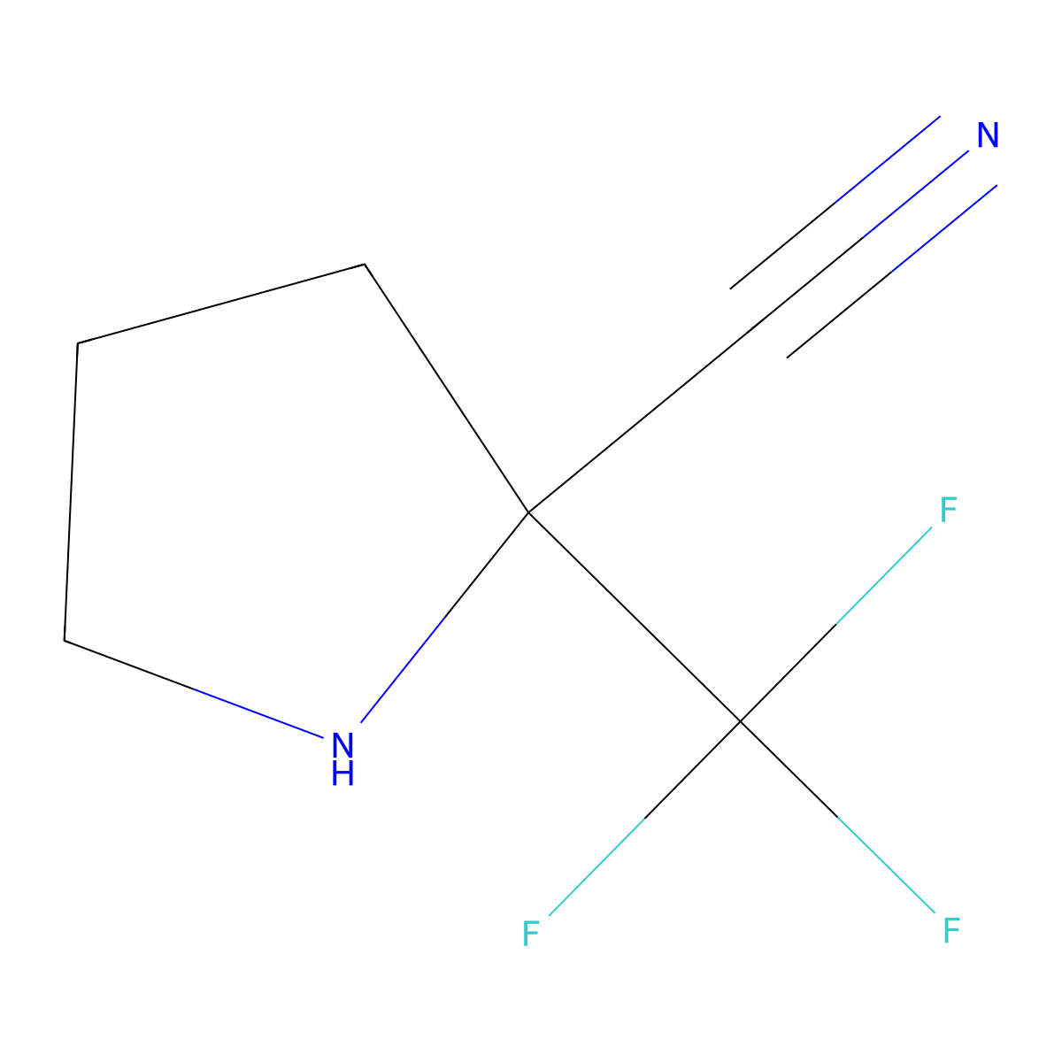 2-(Trifluoromethyl)pyrrolidine-2-carbonitrile molecular structure, CAS 1989659-46-2