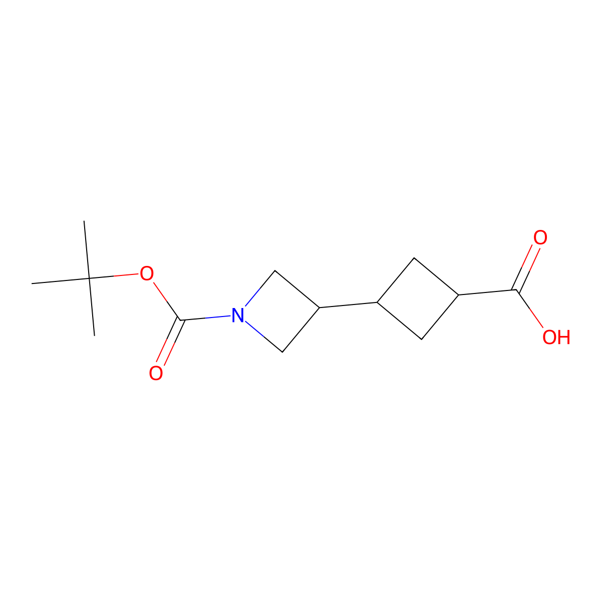 3-{1-[(Tert-butoxy)carbonyl]azetidin-3-yl}cyclobutane-1-carboxylic acid molecular structure, CAS 1989659-47-3