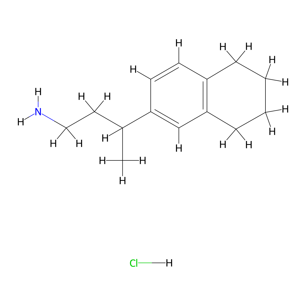 3-(5,6,7,8-Tetrahydronaphthalen-2-yl)butan-1-amine hydrochloride molecular structure, CAS 1989659-50-8