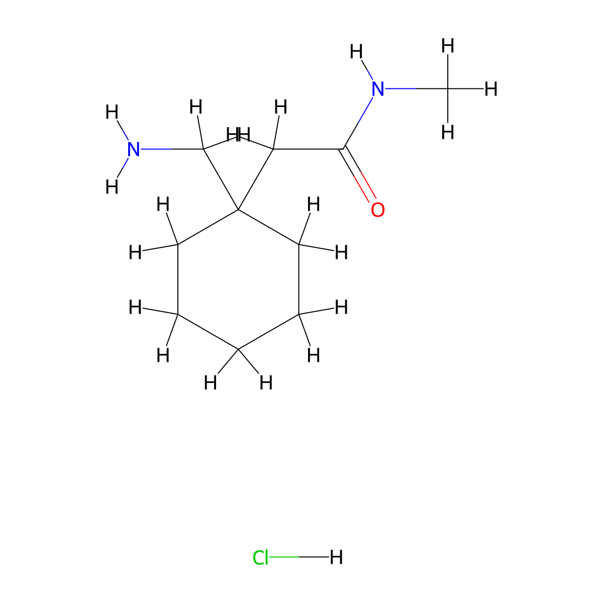 2-[1-(aminomethyl)cyclohexyl]-N-methylacetamide hydrochloride molecular structure, CAS 1989659-51-9