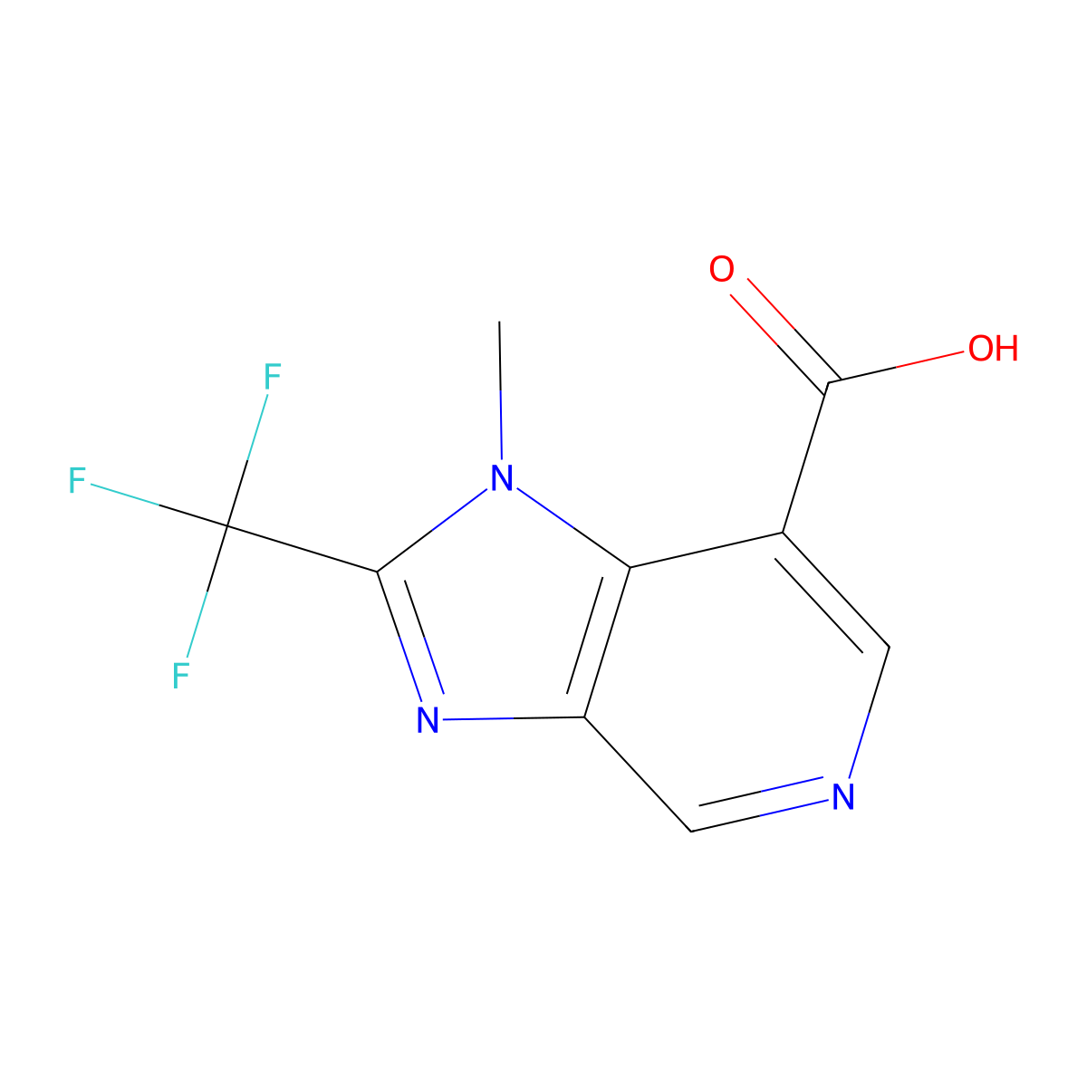 1-Methyl-2-(trifluoromethyl)-1H-imidazo[4,5-c]pyridine-7-carboxylic acid molecular structure, CAS 1989659-52-0