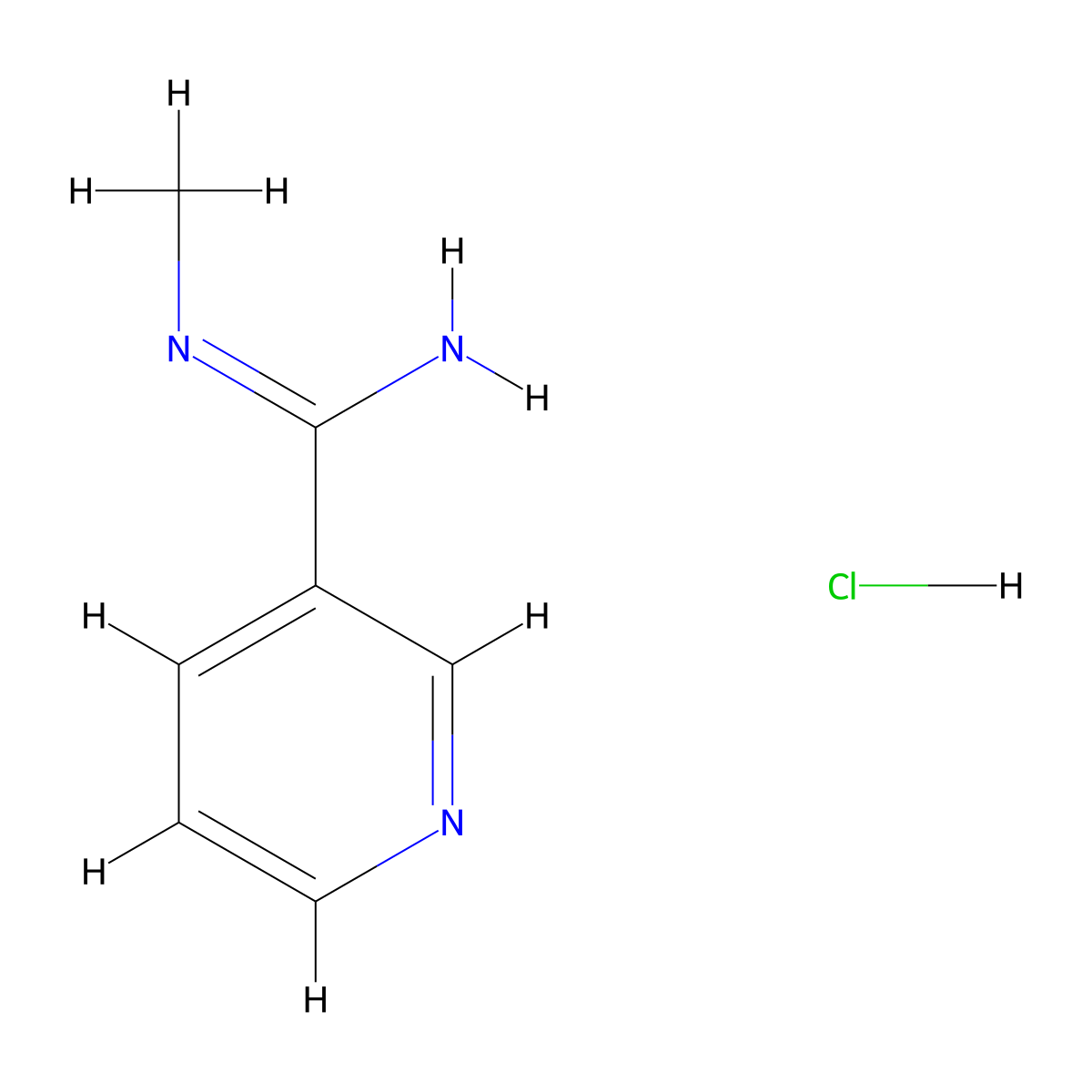 N-methylpyridine-3-carboximidamide hydrochloride molecular structure, CAS 1989659-56-4