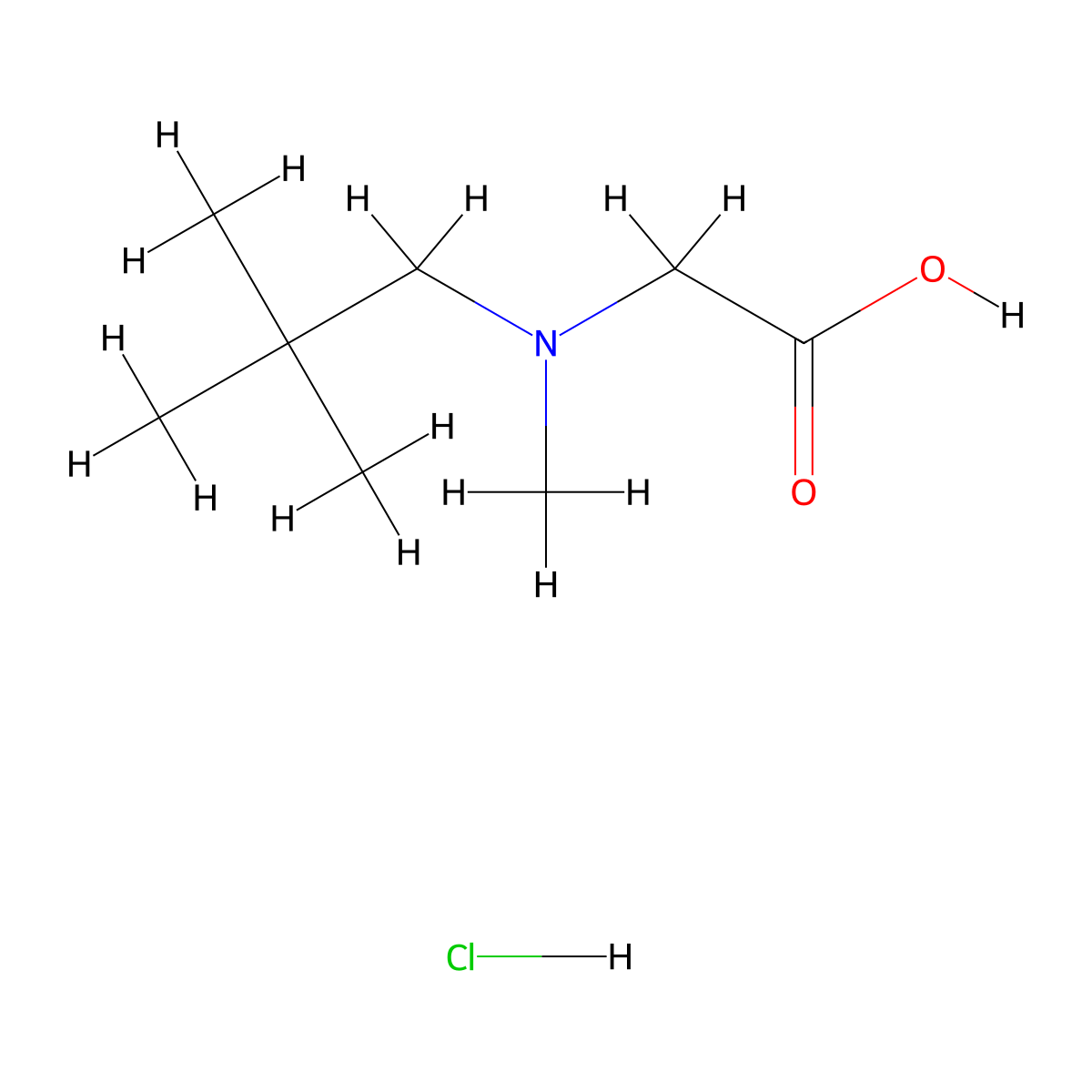 2-((2,2-Dimethylpropyl)(methyl)amino)acetic acid hydrochloride molecular structure, CAS 1989659-62-2
