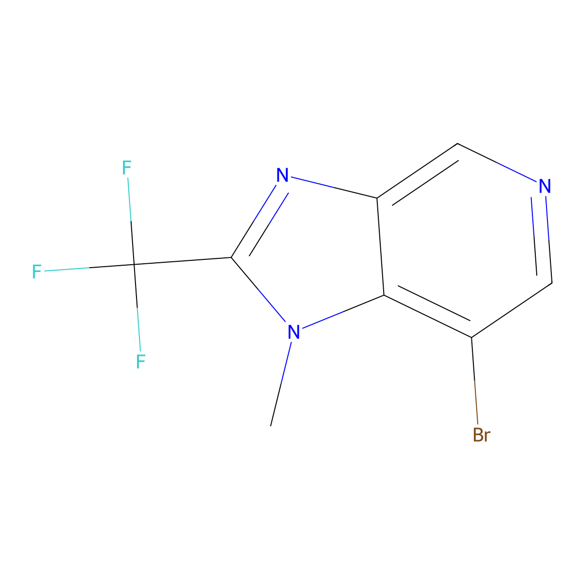 7-bromo-1-methyl-2-(trifluoromethyl)-1H-imidazo[4,5-c]pyridine molecular structure, CAS 1989659-65-5