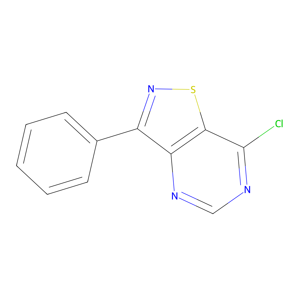 7-Chloro-3-phenyl-[1,2]thiazolo[4,5-d]pyrimidine molecular structure, CAS 1989659-69-9