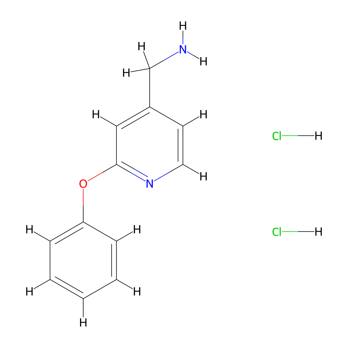 (2-Phenoxypyridin-4-yl)methanamine dihydrochloride molecular structure, CAS 1989659-70-2
