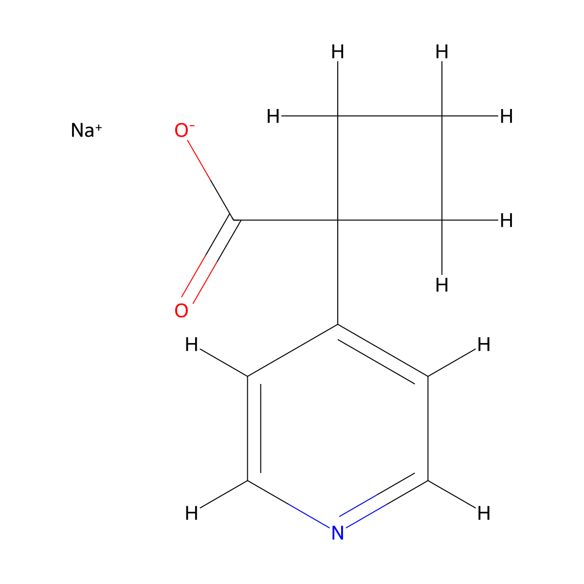 Sodium 1-(pyridin-4-yl)cyclobutane-1-carboxylate molecular structure, CAS 1989659-71-3