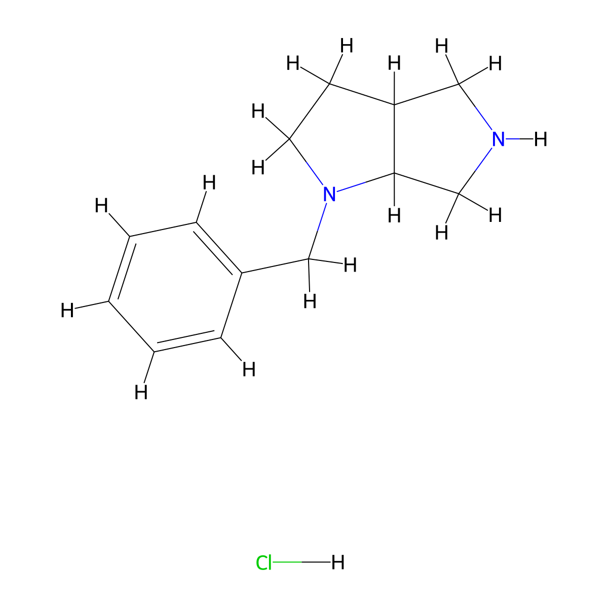 1-Benzyloctahydropyrrolo[3,4-b]pyrrole hydrochloride molecular structure, CAS 1989659-75-7