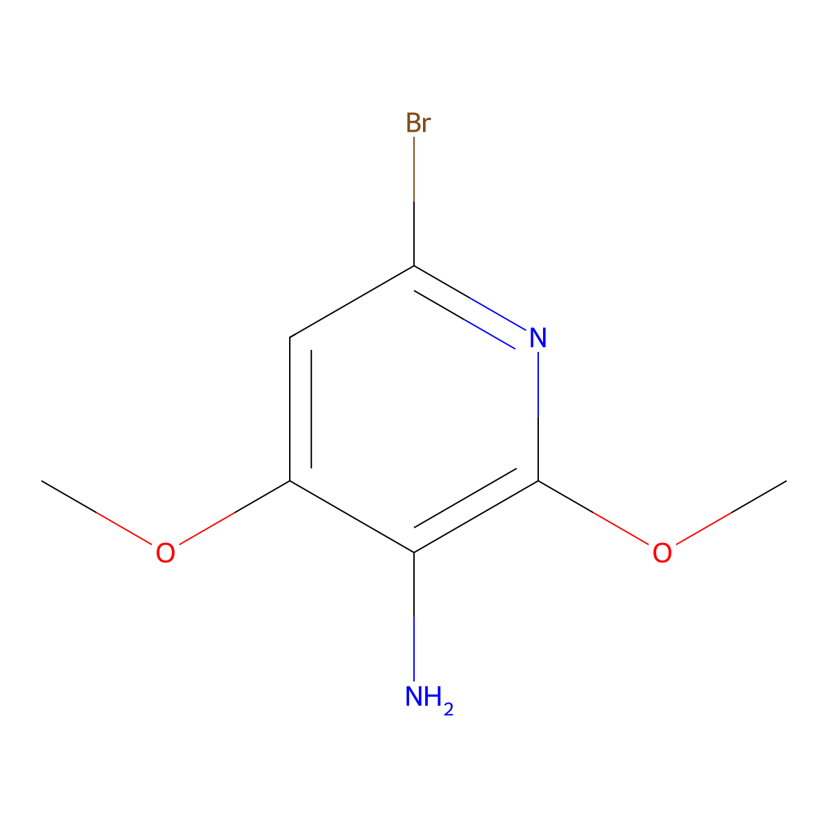 6-Bromo-2,4-dimethoxypyridin-3-amine molecular structure, CAS 1989659-78-0