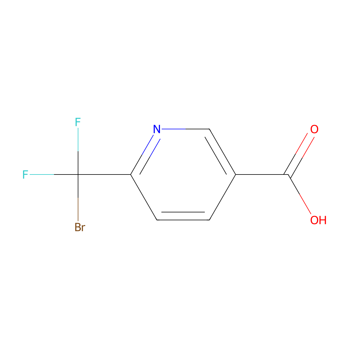 6-(Bromodifluoromethyl)pyridine-3-carboxylic acid molecular structure, CAS 1989659-84-8