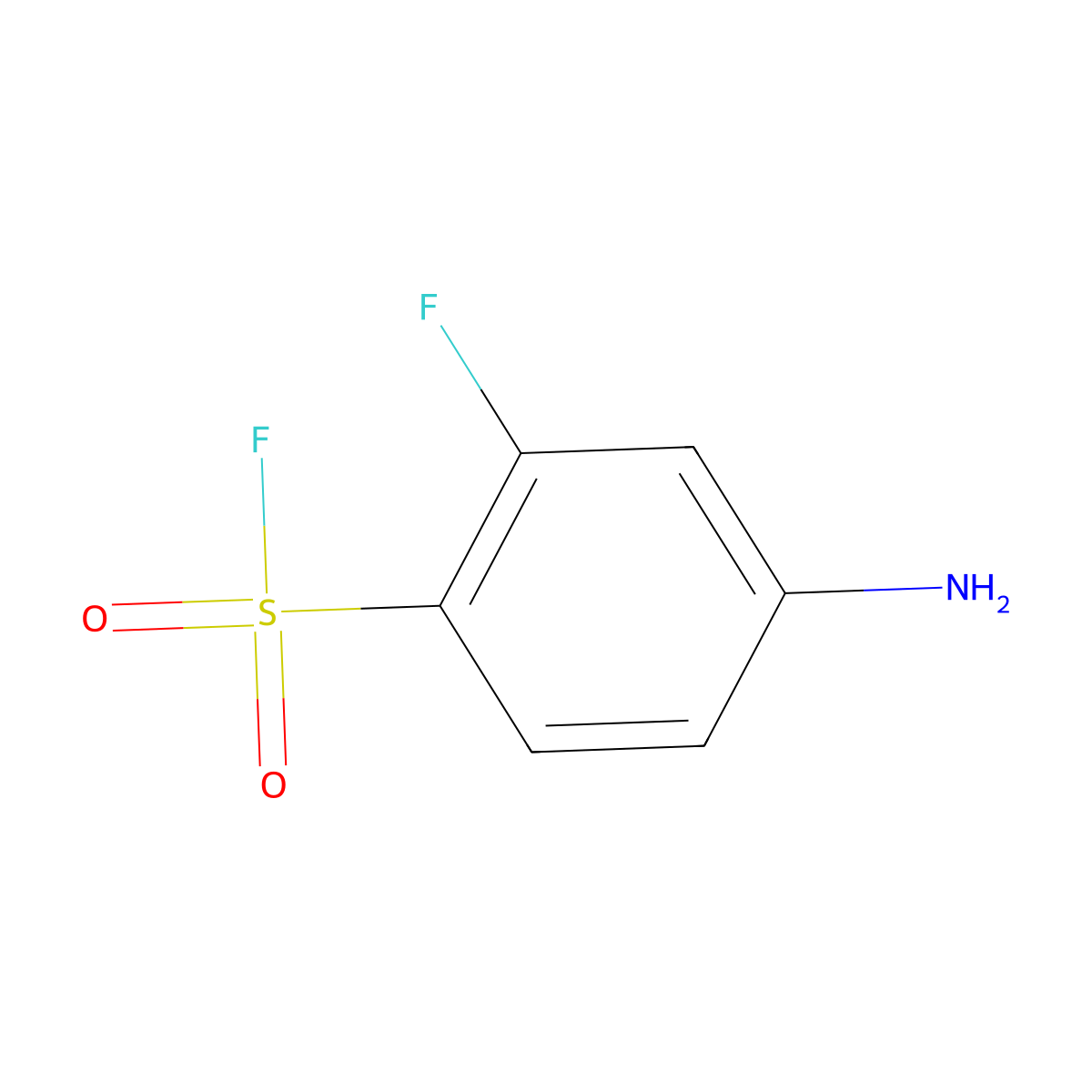 4-Amino-2-fluorobenzene-1-sulfonyl fluoride molecular structure, CAS 1989659-91-7