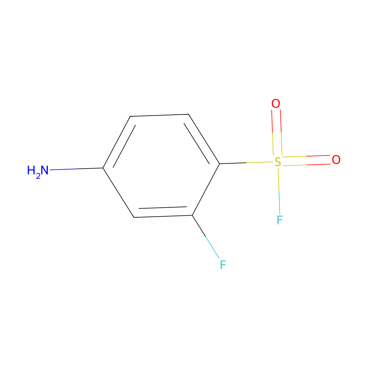 4-Amino-2-fluorobenzene-1-sulfonyl fluoride molecular structure, CAS 1989659-91-7