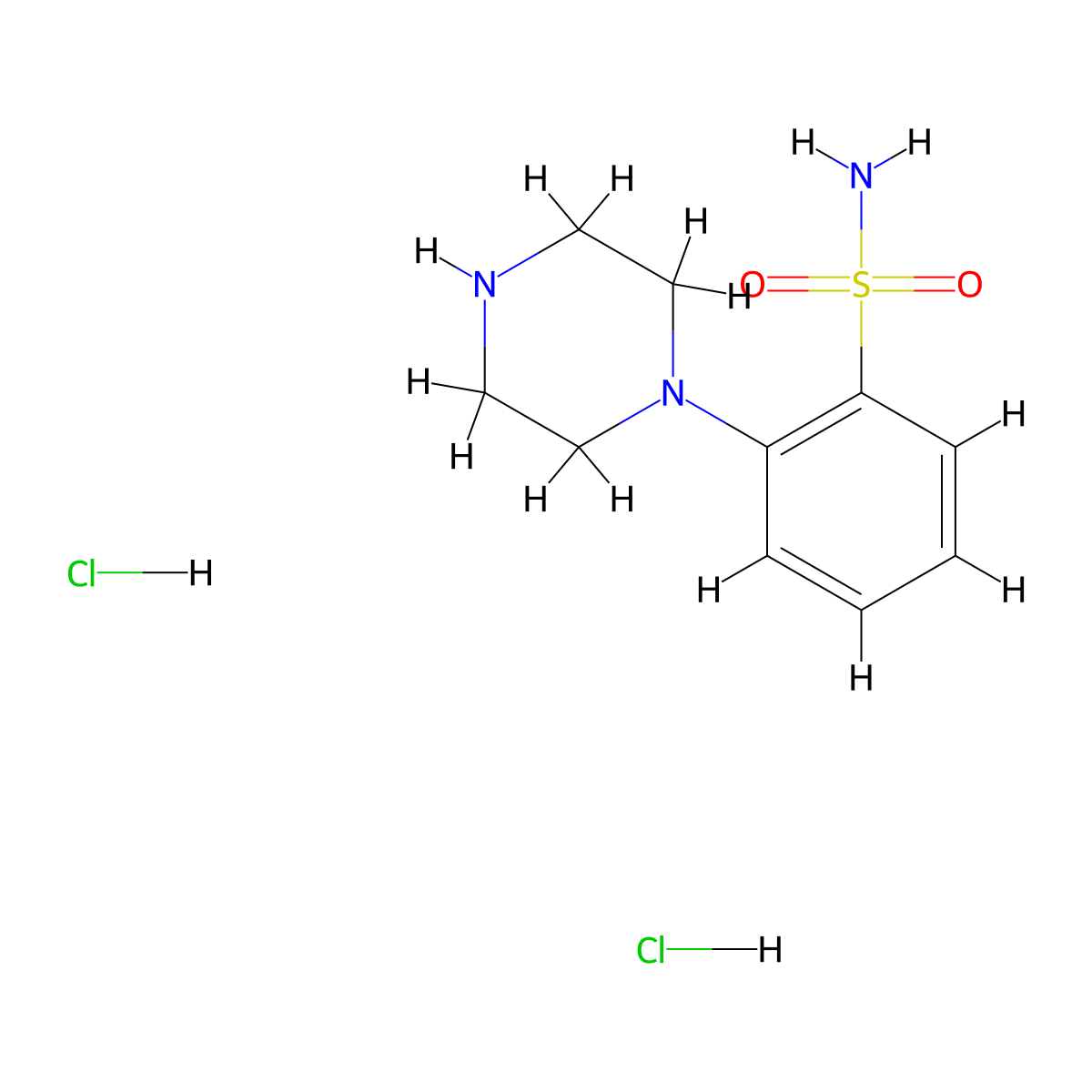 2-(Piperazin-1-yl)benzene-1-sulfonamide dihydrochloride molecular structure, CAS 1989659-95-1