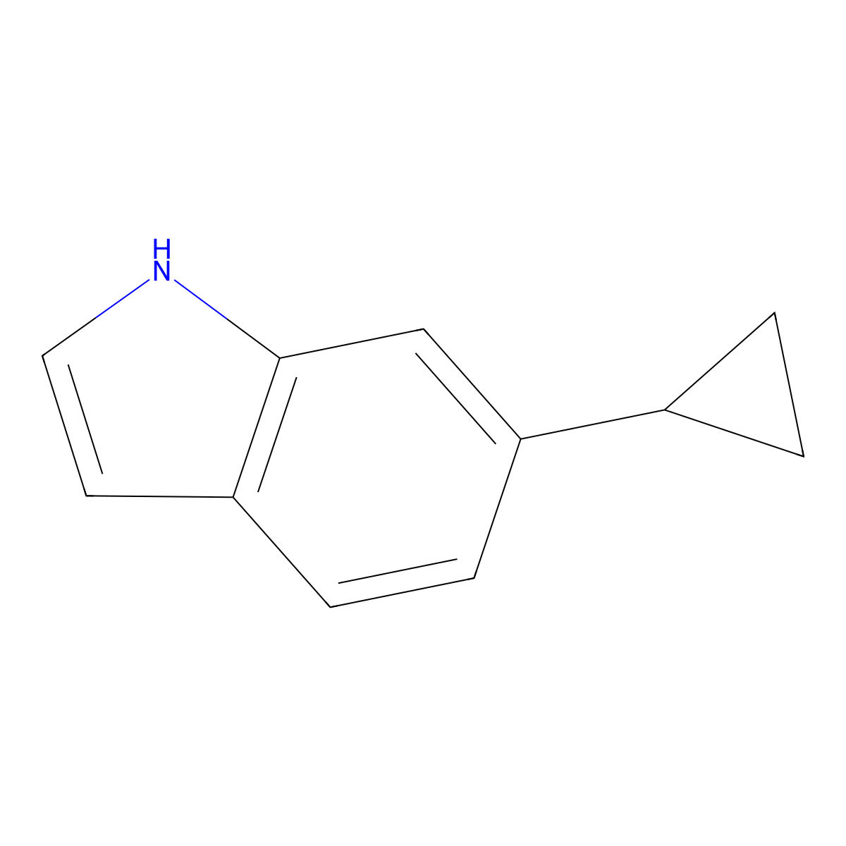 6-Cyclopropyl-1H-indole molecular structure, CAS 1989668-19-0