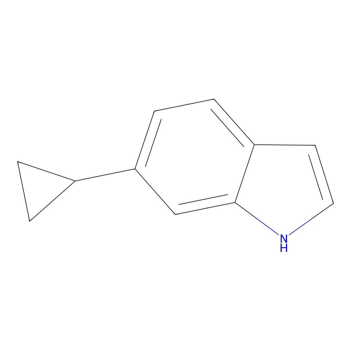 6-Cyclopropyl-1H-indole molecular structure, CAS 1989668-19-0