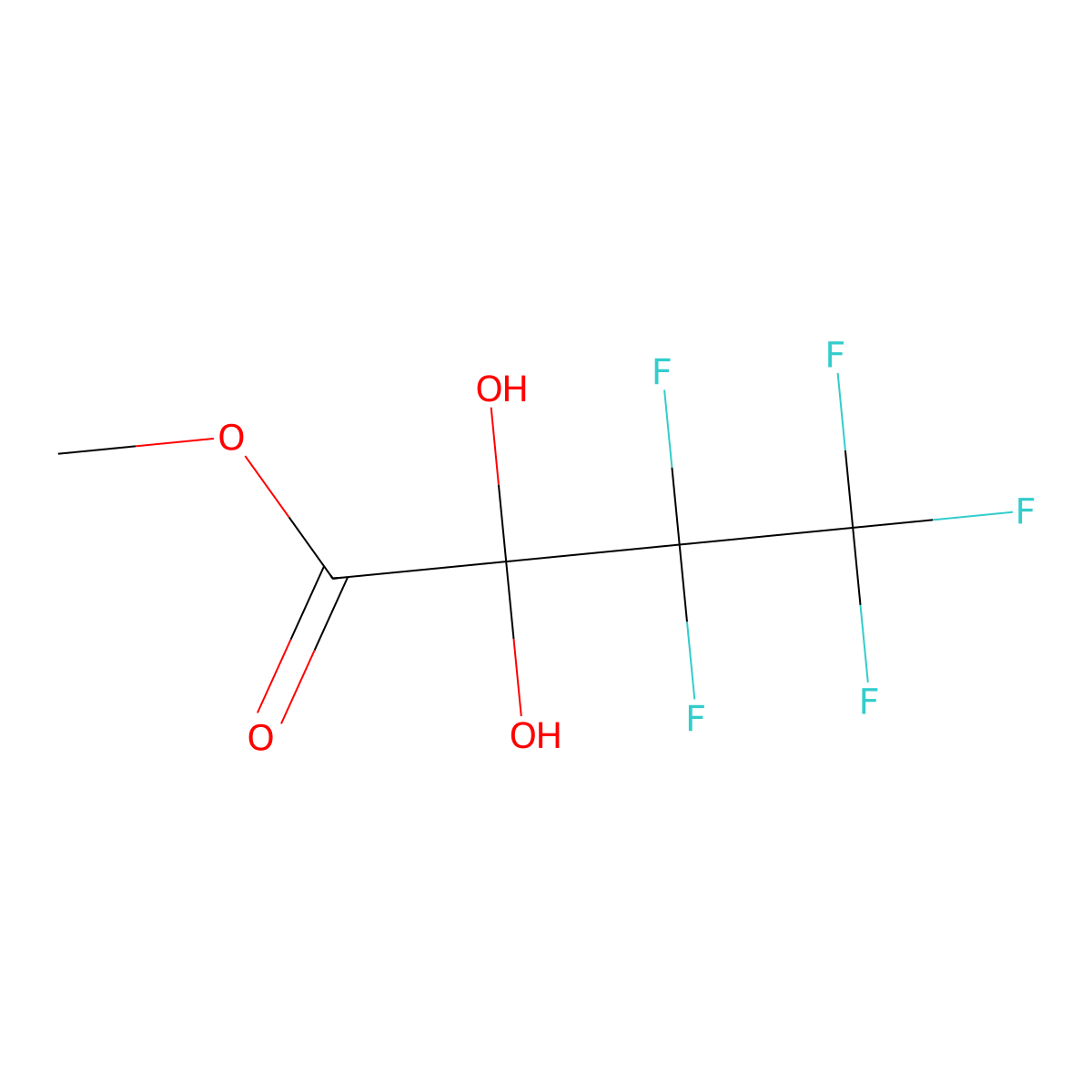 Methyl 3,3,4,4,4-pentafluoro-2,2-dihydroxybutanoate molecular structure, CAS 1989668-81-6