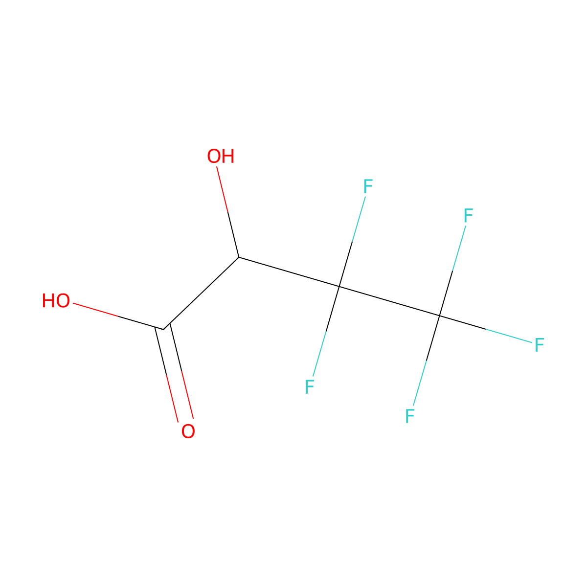 3,3,4,4,4-Pentafluoro-2-hydroxybutanoic acid molecular structure, CAS 1989668-83-8
