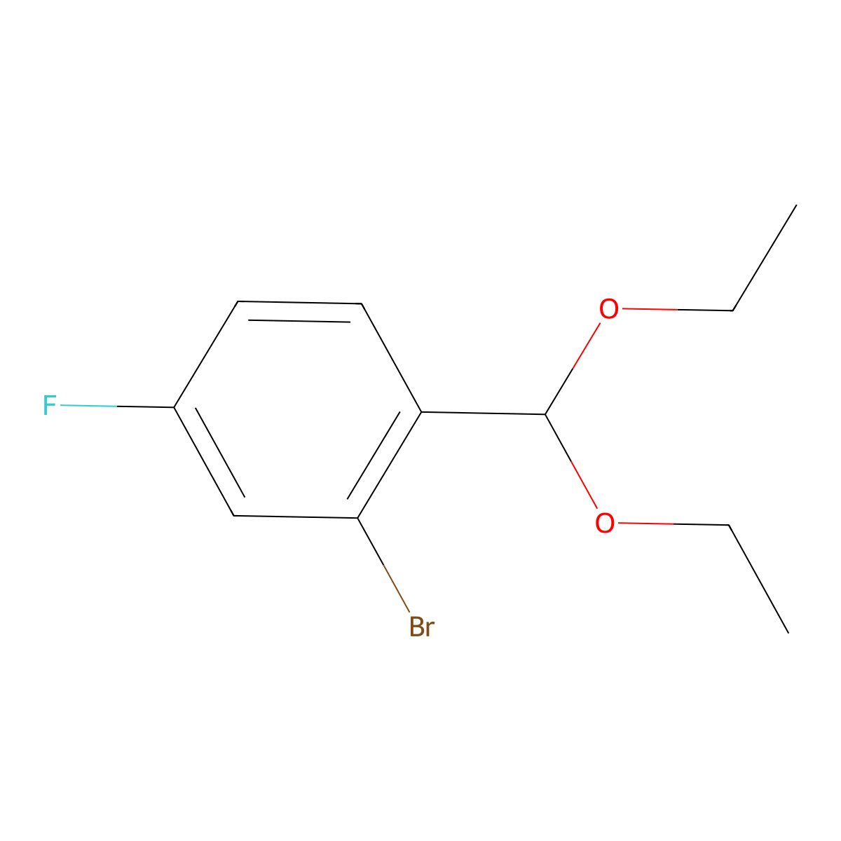 2-Bromo-1-(diethoxymethyl)-4-fluorobenzene molecular structure, CAS 198967-20-3